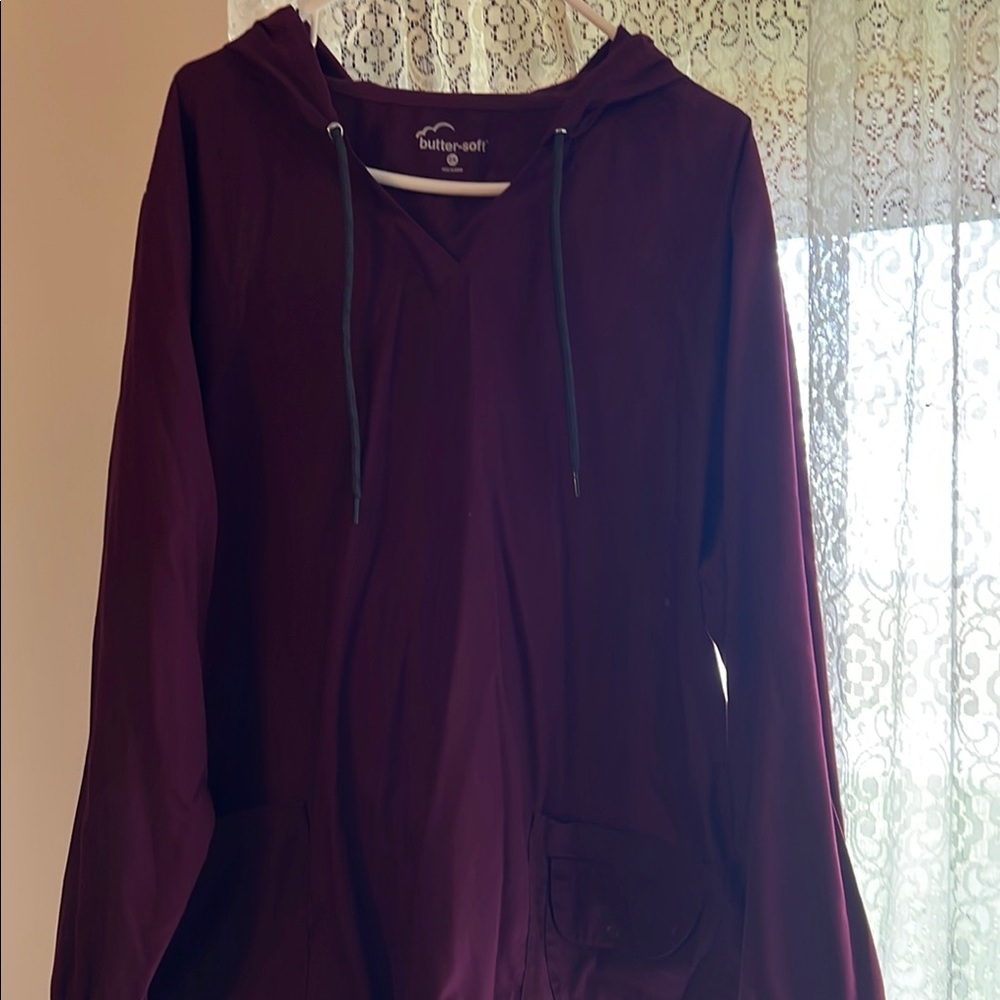 Butter Women's Burgundy Hoodie Top